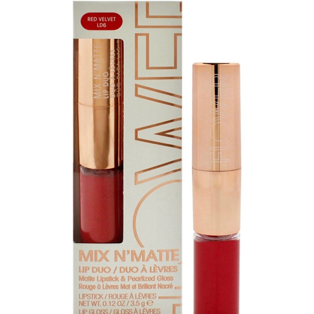 FLOWER by Drew Barrymore MIX N' MATTE Matte Lipstick & Gloss Duo Red Velvet (2)